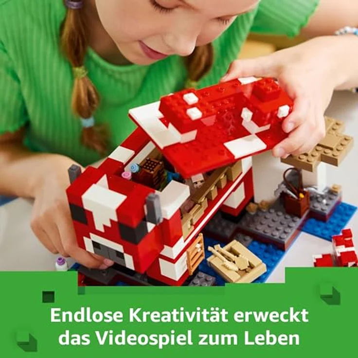 LEGO Minecraft Das Pilzkuh-Haus, Bauspielzeug zum Videospiel, mit Minifiguren Steve und weitere Charaktere, für Kinder ab 8 Jahren 21270 – Bild 5