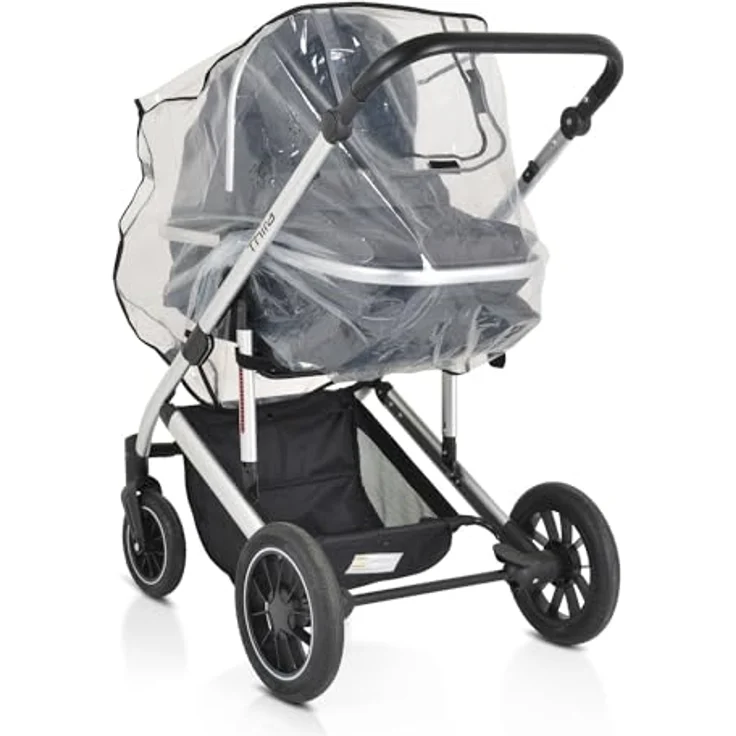 Moni Kinderwagen-Regenschutz Bimbro universal, Belüftungslöcher, für Einsitzer, Farbe:transparent – Bild 3