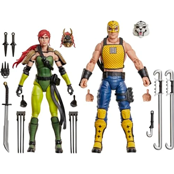 Hasbro G.I. Joe G20465L00 Classified Series, Ninja Force Scarlett und T'Jbang Figuren-Set mit 15 Zubehörteilen aus ABS, PP und PVC – Bild 1