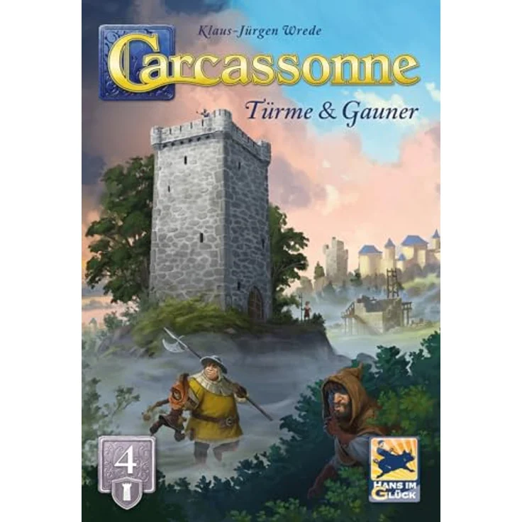 Hans im Glück Carcassonne – Türme und Gauner, 4. Erweiterung für Familienspiel, 2-6 Spieler, 7+, 45 Minuten, Deutsch – Bild 2