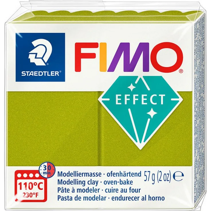 FIMO Modelliermasse Effect 8010 Metallic, 57 g - Metallic-Glanz mit mineralischen Glimmerpartikeln, für funkelnde Kunstwerke