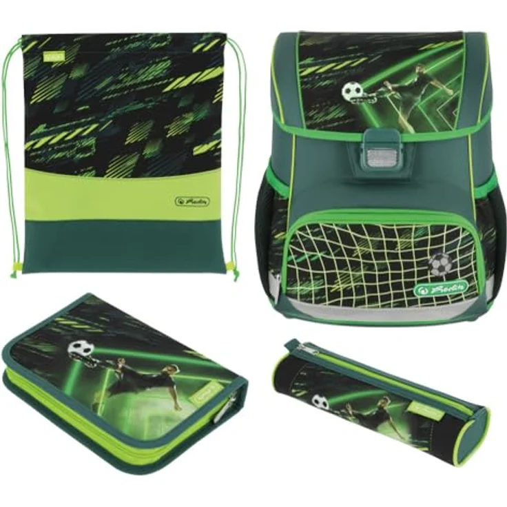 Herlitz Schulranzen Loop Plus Game Changer, befüllt, ergonomisch, 17 Liter Fassungsvermögen, inklusive Schüleretui und Sportbeutel, OEKO-TEX zertifiziert – Bild 1