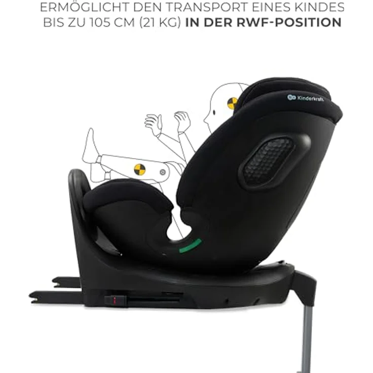 KinderKraft Xrider 2, Reboarder i-Size bis 105 cm, 360° Drehung, H-Guard+ und SPS+ Sicherheitssysteme – Bild 3