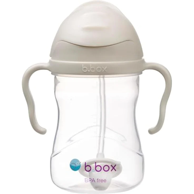B.Box Gelato Cup Tasse mit Strohhalm, 240 ml, praktische Kindertasse in Latte für 6 Monate+ – Bild 1