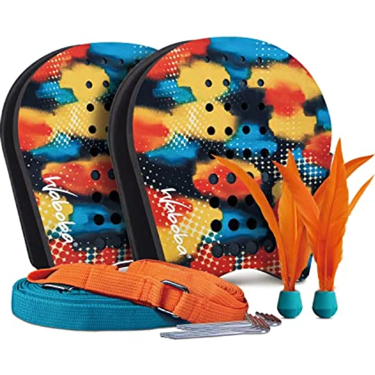 Waboba Battle Bird - Überdenken Sie Ihr Paddelspiel - Hinterhof-Set enthält: 2 tragbare Paddel, 2 kleine Birdies und einen einfachen Platz mit Einsätzen - Größe 200 x 120 x 228 mm - Preisvergleich