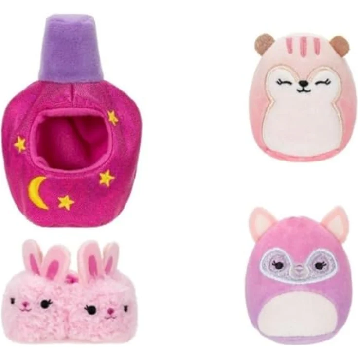 Jazwares Squishville SQM0513 Glam Makeover Zubehörset, superweiche 5 cm Mini-Squishmallows mit 2 großen Zubehörteilen – Bild 2