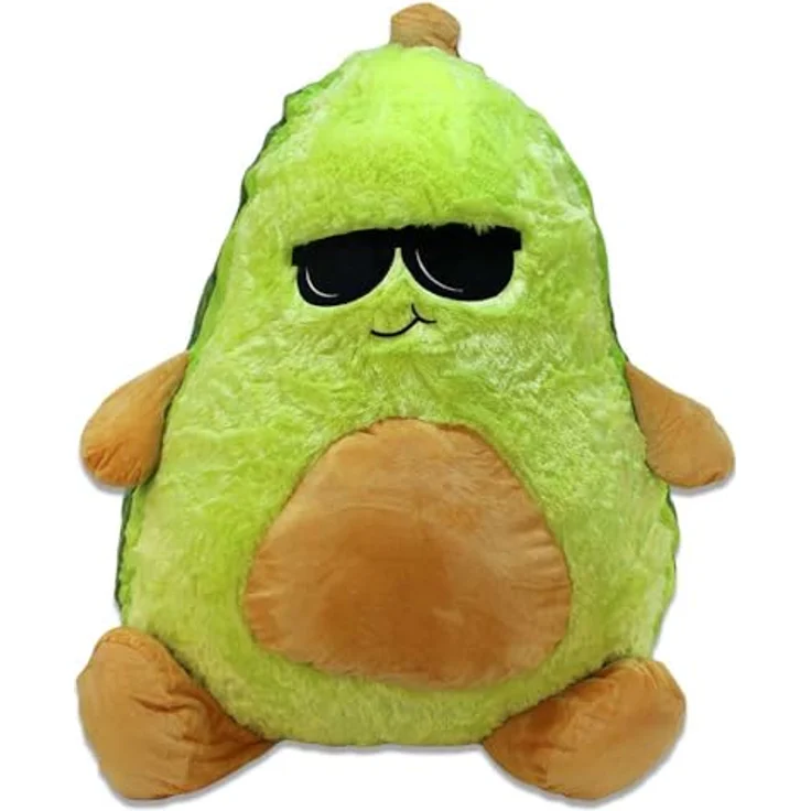 BEMIRO Avocado Kuscheltier XXL – 80 cm Groß, Gestickte Gesichter, Mit Schlaufe, Kuschelig Weich, 2 Motive Wählbar (Cool) – Bild 3