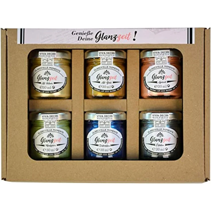 Viva Decor Glanzzeit Glanzvolle Momente 6er-Set, Malfarben für Porzellan, Glas und Terrakotta – Bild 1