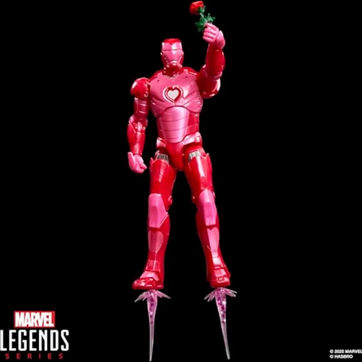 Hasbro Marvel Legends Actionfigur I Love You 3000 Iron Man, 15 cm, vollbeweglich mit 5 Accessoires, pinkes Herzdesign – Bild 4