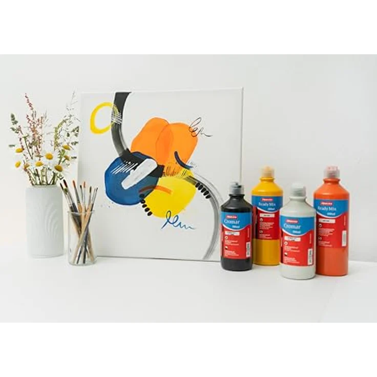 Aristo Ready Mix Flüssigfarbe Set, 12 x 600 ml, wasserlösliche Temperafarben auf Wasserbasis mit mattem Finish, ergonomische Dosierflasche, biologisch abbaubar – Bild 5