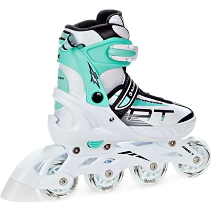 RAVEN Profession 3in1 Inlineskates Triskates Rollschuhe Inliner für Kinder und Erwachsene verstellbar (White/Mint, 31-35 (20,5cm-23cm)) – Bild 3
