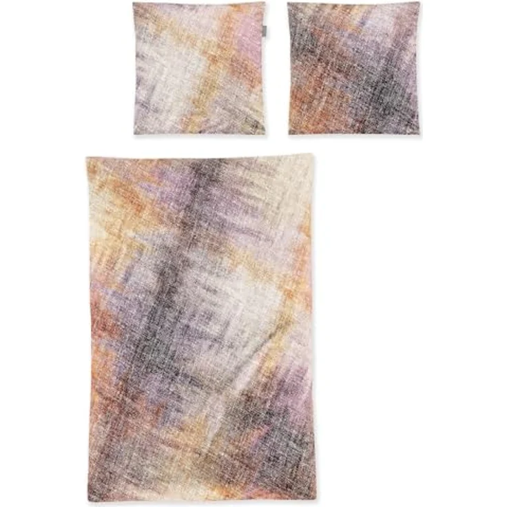 Irisette Flausch-Cotton Bettwäsche Zobel orange 8550, Kuschelig weich, Qualitätsreißverschluss, Modernes Design, 60°C waschbar, Trocknergeeignet – Bild 1