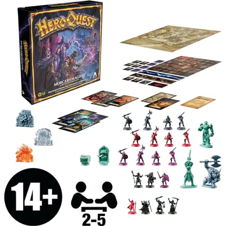 Hasbro HeroQuest Brettspiel-Erweiterung Morcars Magier Abenteuerpack, für 2-5 Spieler, deutsche Version, neue Szenarien und Charaktere – Bild 2