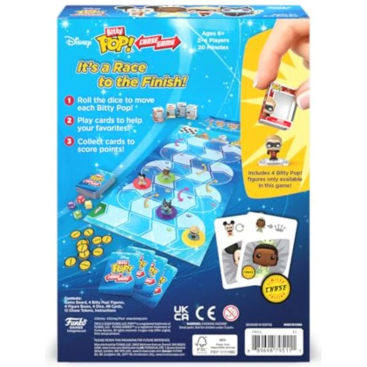 Funko Games Bitty Pop! Chase-Spiel – Disney, Brettspiel mit 4 exklusiven Disney-Figuren, für 2–4 Spieler ab 6 Jahren – Bild 4
