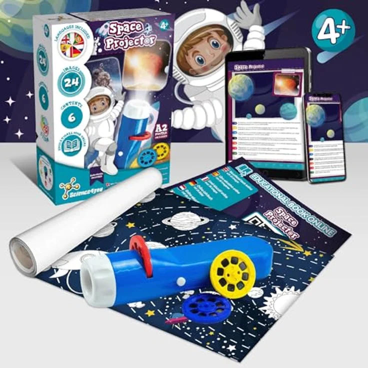 Science4you Weltraum Taschenlampe, Planetarium Projektor mit Planeten des Sonnensystems, lehrreiches Spielzeug für Kinder ab 4 Jahren – Bild 3