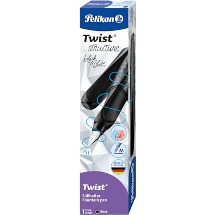 Pelikan Twist structure black & white, Trendschreibgerät für Rechtshänder und Linkshänder – Bild 7