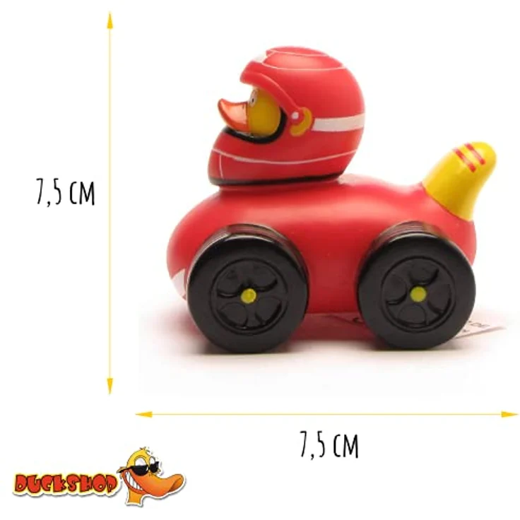 DUCKSHOP I Badeente Rennfahrer I Quietscheente I L: 7,5 cm - inkl. Badeenten-Schlüsselanhänger im Set – Bild 4