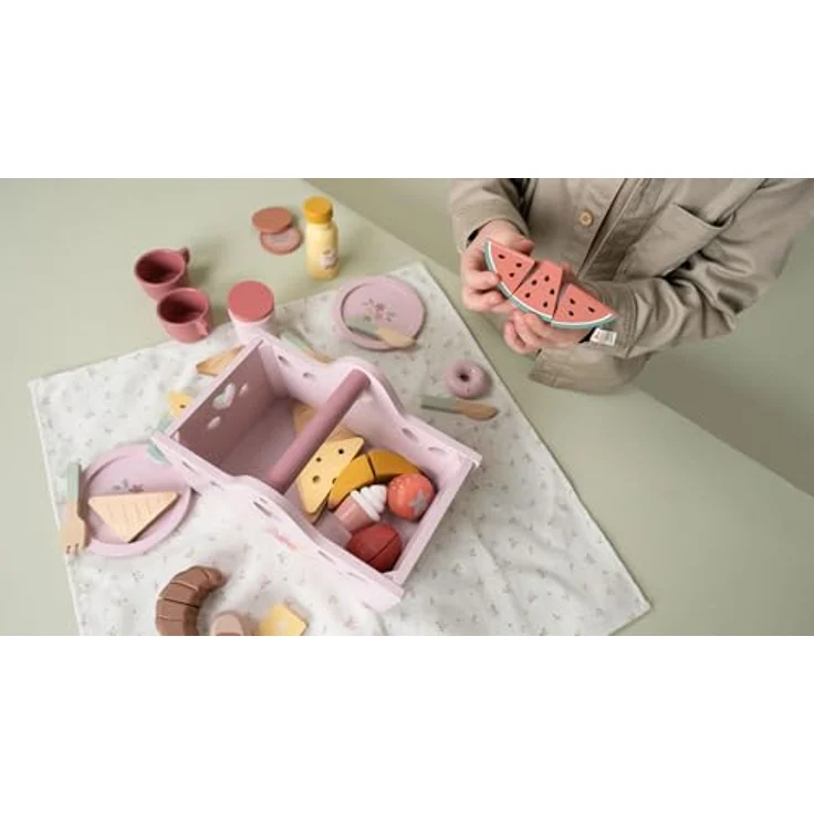 Little Dutch 8025 FSC Holz Picknick-Set, 31-teiliges Zubehör, rosa, für Kinder ab 3 Jahren – Bild 5