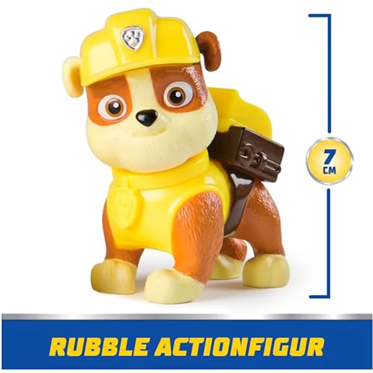 Spin Master PAW Patrol Spielzeug-Auto Rubble, Baufahrzeug mit beweglichem Bohrer und Schaufel, aus recyceltem Material, ca. 13 cm lang – Bild 3
