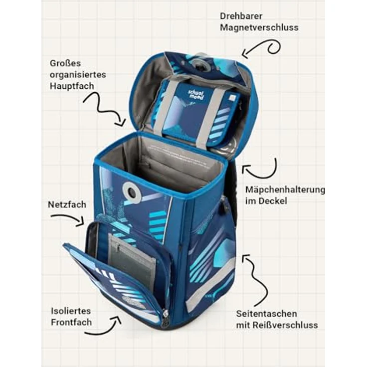 SCHOOL-MOOD Champion Maxx Pro Schulranzen-Set 6-teilig, höhenverstellbar, 22 L, ca. 1,1 kg – Motiv Jonas (Fußball), für Grundschule 1.–4. Klasse, Modell 2026 – Bild 3