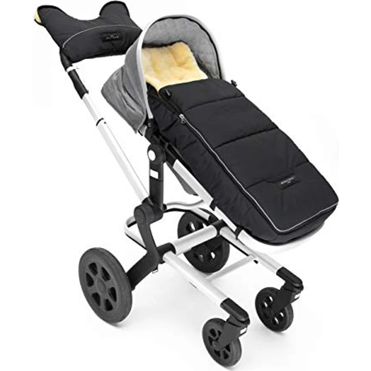 Kinderwagen-Muff aus Lammfell von WERNER CHRIST BABY - MOFFY ist der ideale Handwärmer für Buggys aus medizinischem Fell, einfache Handhabung, Handmuff in stone (grau) – Bild 5