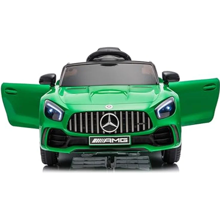 FINOOS Mercedes GTR AMG Elektroauto für Kinder, 12V, mit Fernbedienung, 2 + 1 Geschwindigkeitsstufen, LED, Musik, Bluetooth, grün – Bild 5