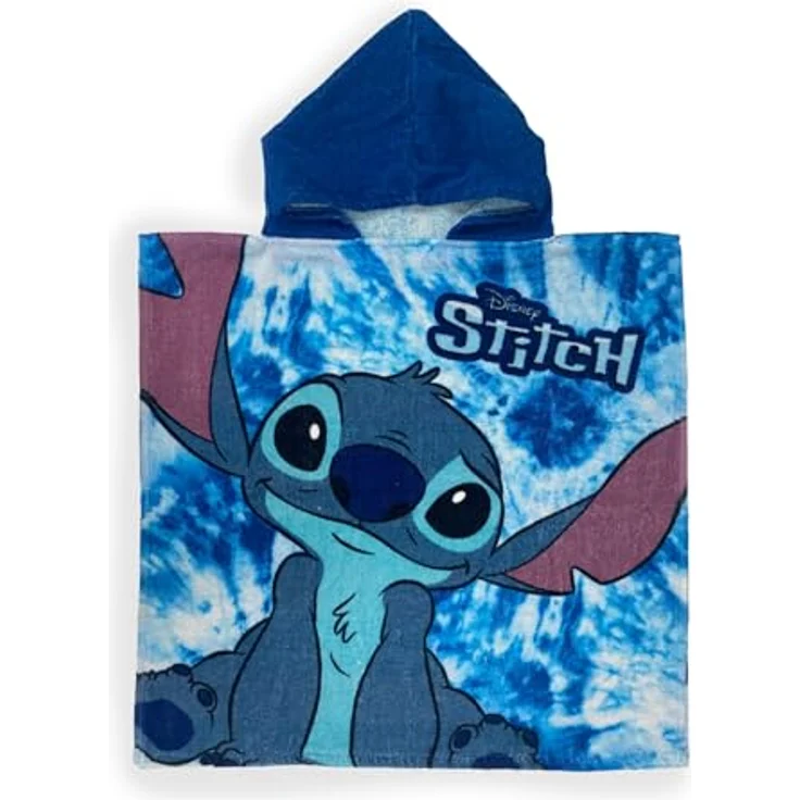 Lilo & Stitch Badeponcho Disney Lilo & Stitch Kapuzen-Badeponcho Bademantel für Kinder, 100% Baumwolle, 110 cm Höhe, 55 cm Breite, 320 g, blau – Bild 2