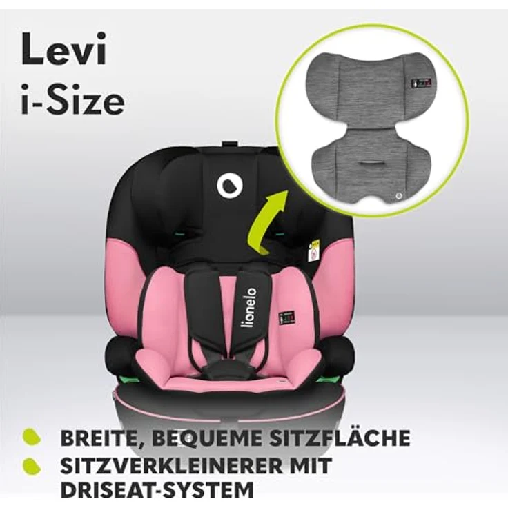 lionelo Autokindersitz LEVI I-SIZE, i-Size, für Kinder von 15 Monaten bis 12 Jahre, bis 18,00 kg, Universell passend, passt in alle Autos – Bild 6