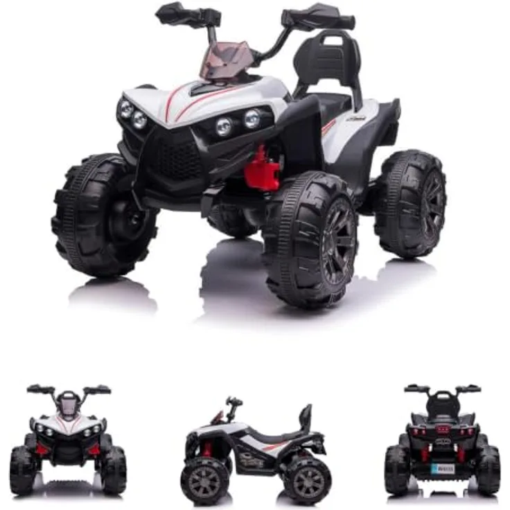 Chipolino Kinder Elektroquad ATV FX Sport, 2 Motoren, MP3-Anschluss, integrierte Lichter, weiß