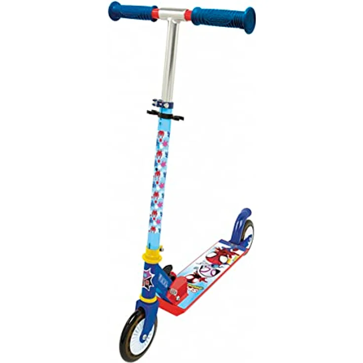 Smoby Spidey 2W Foldable Scooter, Kinderroller mit 2 Rädern und Bremse, zusammenklappbar, blau – Bild 1