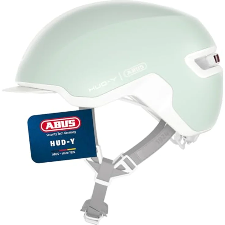 Abus HUD-Y, Kinderfahrradhelm mit magnetischem, aufladbarem LED-Rücklicht und Magnetverschluss, Urban-Helm für Damen und Herren – Bild 1