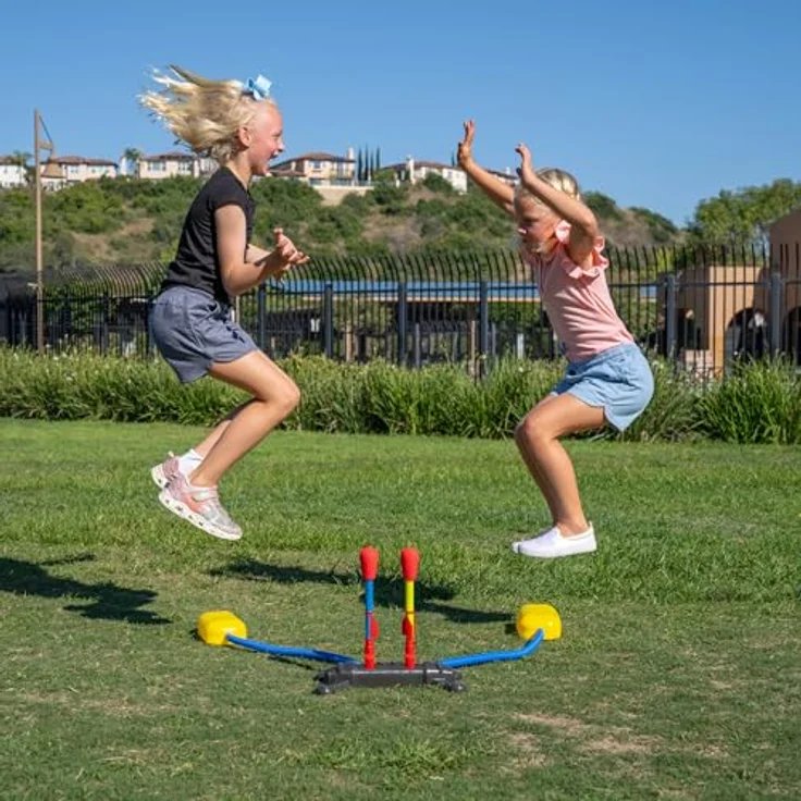 Stomp Rocket Original Dueling Rockets, 4 Raketen und Spielzeug Startrampe – Outdoor Raketenspielzeug Geschenk für Jungen und Mädchen ab 5 Jahren – Outdoor-Spiele mit Freunden im Garten & Parks – Bild 9