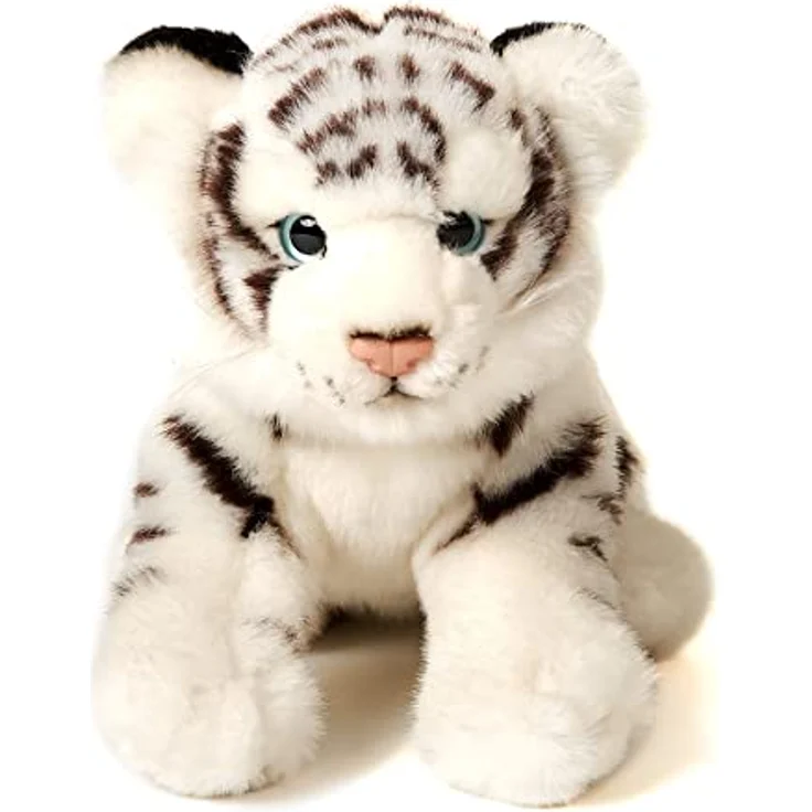 Uni-Toys - Weißer Tiger Baby, sitzend - 20 cm (Höhe) - Plüsch-Wildtier - Plüschtier, Kuscheltier – Bild 2