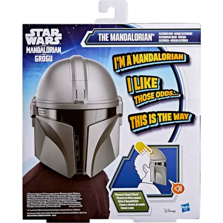 Star Wars elektronische Mandalorianer Maske, Kostümzubehör mit Soundeffekten & Sätzen für Kinder ab 5 Jahren, verstellbarer Riemen, Batterien enthalten – Bild 5