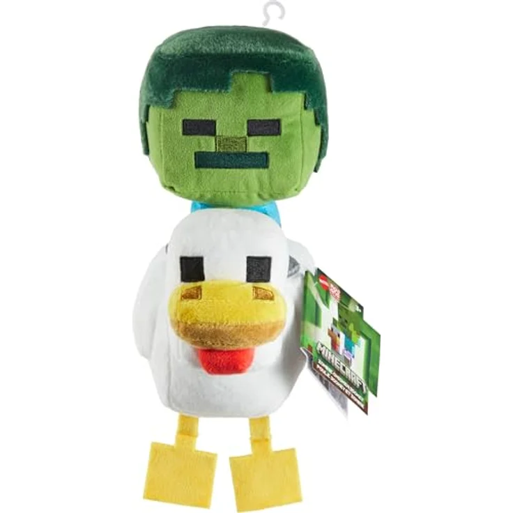Mattel Plüsch Minecraft Deluxe Chicken Jockey, 20 cm Spielzeug Kuscheltier aus hochwertigen Textilien – Bild 6
