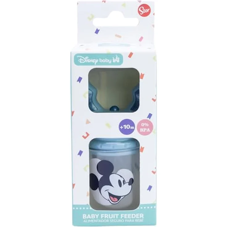 Disney Mickey Mouse Babyflasche Fruchtspender, mehrfarbig, für sichere Beikosteinführung mit handlichem Format und einfacher Handhabung – Bild 4