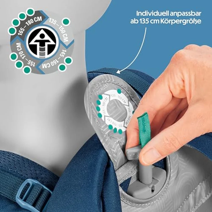Coocazoo Schulrucksack Mate „Breaking Waves”, blauer, ergonomischer & anpassbarer Tornister, höhen- & größenverstellbar, mit Brustgurt & Hüftgurt, 30 Liter, ab der 3. Klasse – Bild 5