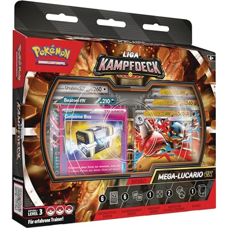 Nintendo Pokémon League Battle Deck Mega Lucario EX, 60 Karten, inklusive Würfel und Deckbox – Bild 1