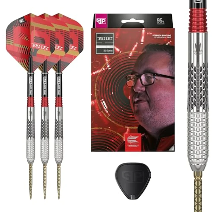 Target Darts Stephen Bunting G5, 95% Tungsten Dart Set (18G) mit Swiss Point Technologie, inkl. Pro Grip EVO Schäfte und Pro Ultra Flights – Bild 1