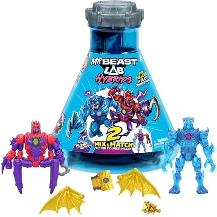 MRBEAST LAB 2er-Pack Figuren MS24904, Mix & Match, mehrfarbige Kunststofffiguren für kreatives Spiel ab 5 Jahren
