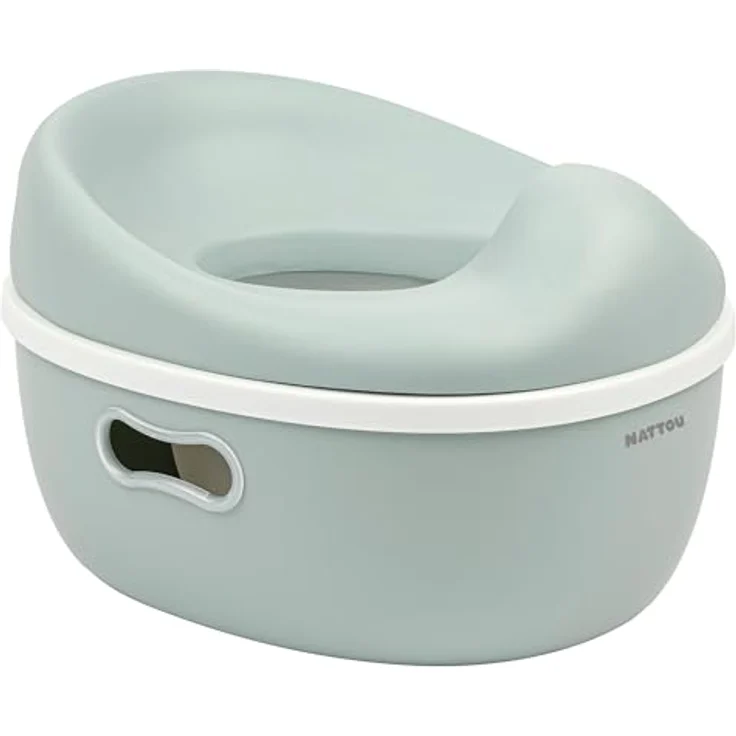 Nattou Babytopf 3in1, Töpfchen + Hocker + Toilettensitz für Kinder, Anatomische Form, Abnehmbarer Auffangbehälter, Blau – Bild 3