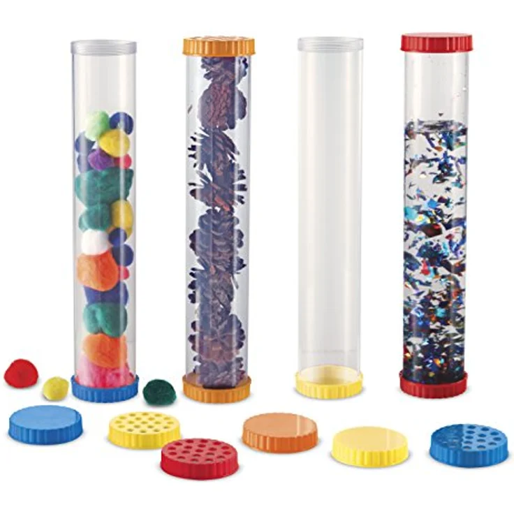 Learning Resources Primary Science Entdecker-Röhren, Experimentierkasten mit 4 transparenten Röhren und ventilierten Deckeln für olfaktorisches Entdecken – Bild 2
