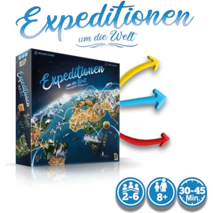 Kobold Spieleverlag Expeditionen um die Welt, Familienspiel für 2-6 Spieler ab 8 Jahren, interaktive Spielmechanik mit lehrreichen Inhalten, Deutsch – Bild 2