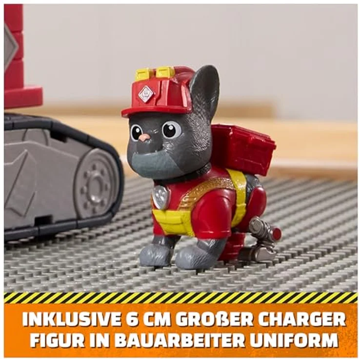 Spin Master Rubble & Crew - Chargers 2-in-1 Mega Kran, 25 cm mit abnehmbarer Baggerkralle, Presslufthammer und Charger Hundefigur, authentisches Design – Bild 8