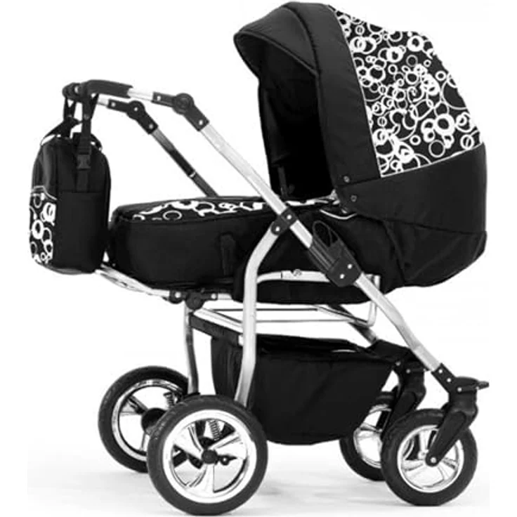 Elcar Zwillingskinderwagen 4 in 1 Duo inkl. Autositze - 13 Teile - in 20 Farben, variable Montage, Federungen und Luftbereifung – Bild 2