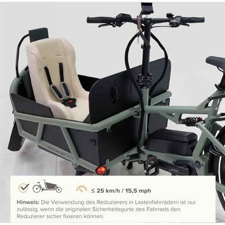 Polisport Mini Pelican, Sitzverkleinerer für Fahrradanhänger, wetterfest, schwarz, für Kinder bis 15 kg – Bild 8