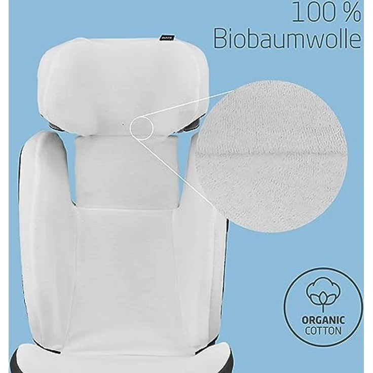 Maxi-Cosi Sommerbezug aus Biobaumwolle für den RodiFix S i-Size, Naturweiß, atmungsaktiv und feuchtigkeitsabsorbierend, maschinenwaschbar, nachhaltige Baumwolle – Bild 5