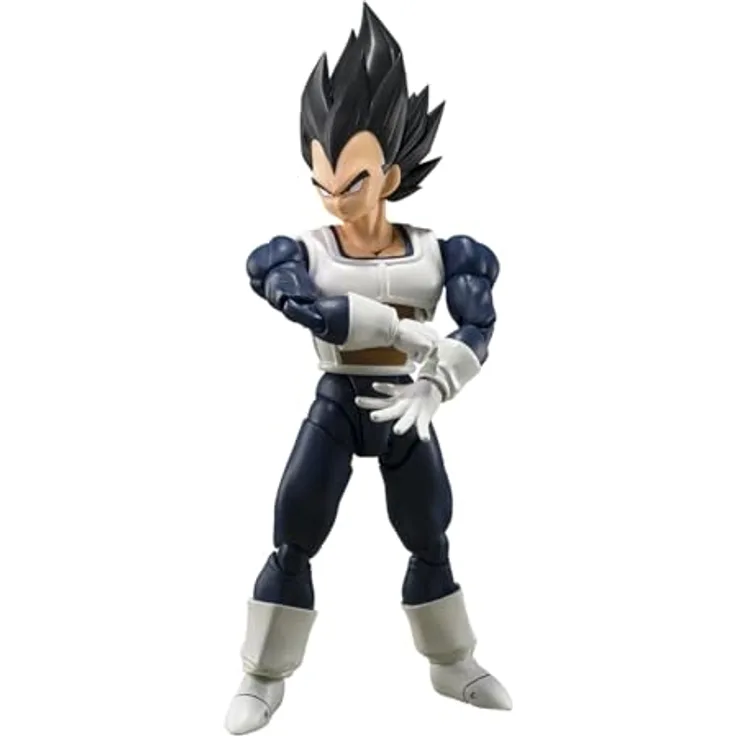 Bandai Tamashii Nations Dragon Ball S.H. Figuarts Vegeta Actionfigur, 14 cm groß, alte Kampfkleidung, blau