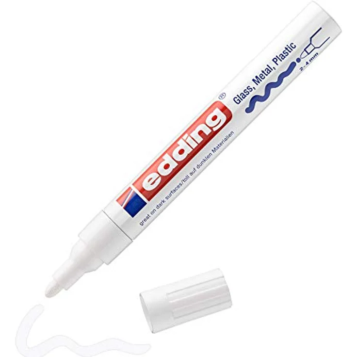 Edding 4-750-9-049 Marker Malerei 750 mittlere Spitze Zeichnung Tinte lackiert blickdicht alle Arten Materialien robust Wärme 2 – 4 mm weiss – Bild 1