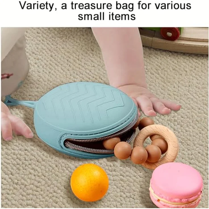 SHUBEIEUMI Schnullerbox Silikon, BPA-frei, tragbare Schnullertasche mit großem Fassungsvermögen (Blau) – Bild 4